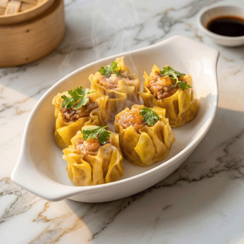 Dimsum hấp nhân tôm thịt bào ngư hải sản