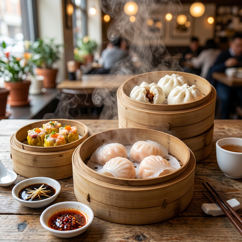 Dimsum hấp nhân tôm thịt bào ngư hải sản