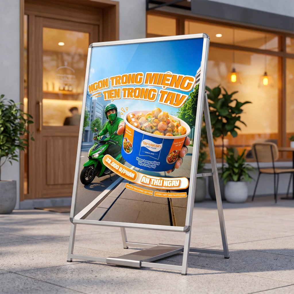 Standee ngoài trời quảng cáo nhượng quyền