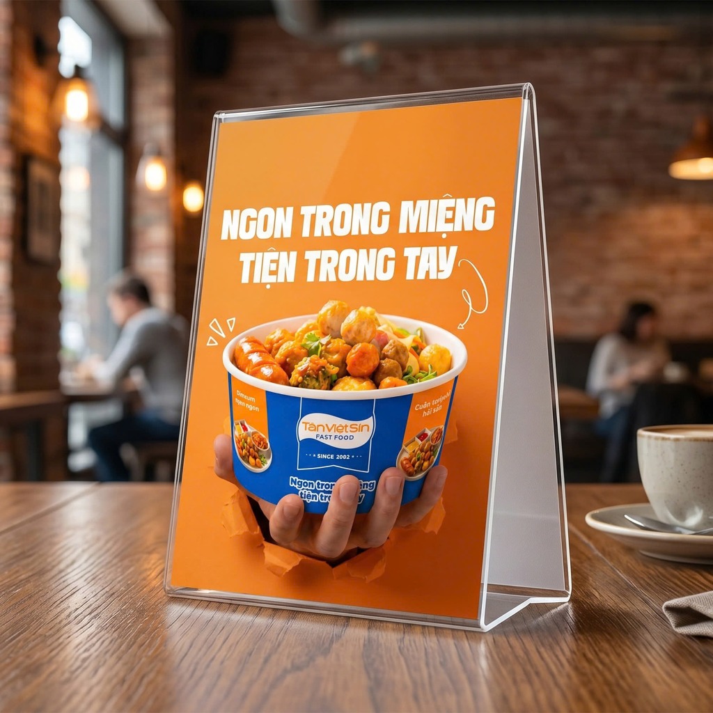 Tentcard để bàn quảng cáo thực đơn